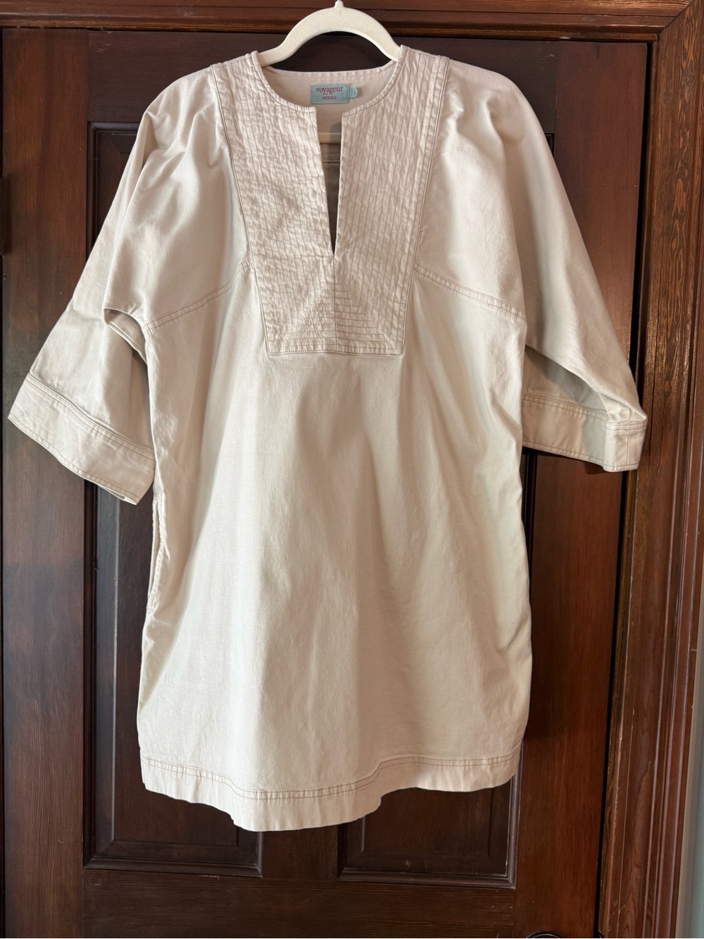 Mersea Voyageur Light Cream Pintuck Cotton Tunic